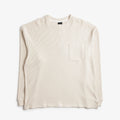 FrizmWORKS Oversized Waffle Pocket T-Shirt, Cream, Detail Shot 1