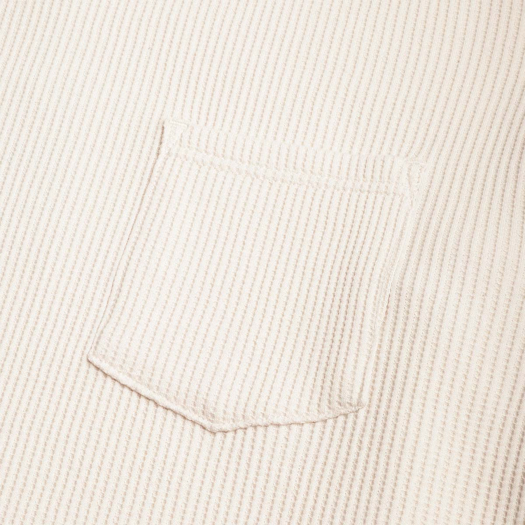 FrizmWORKS Oversized Waffle Pocket T-Shirt, Cream, Detail Shot 4