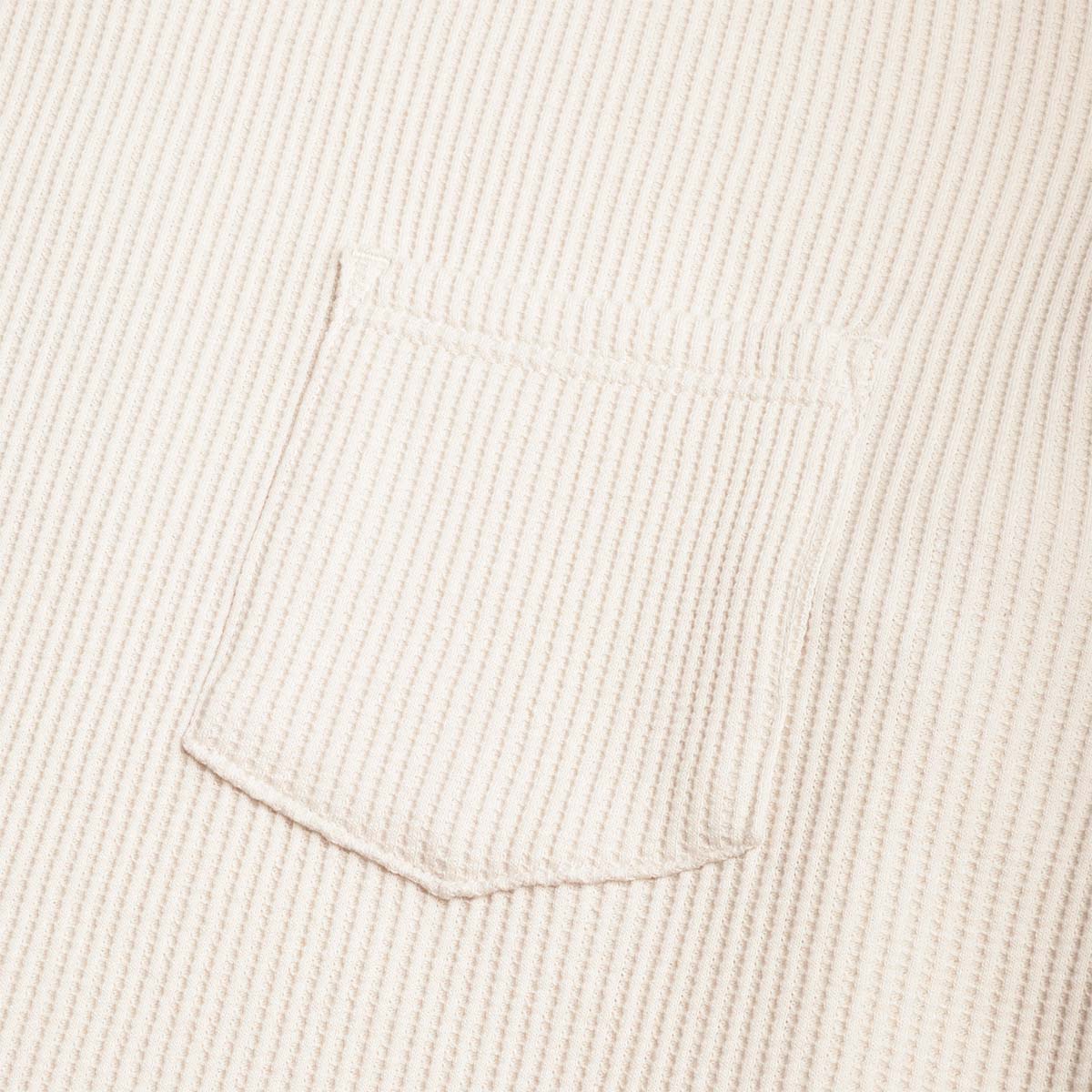 FrizmWORKS Oversized Waffle Pocket T-Shirt, Cream, Detail Shot 4