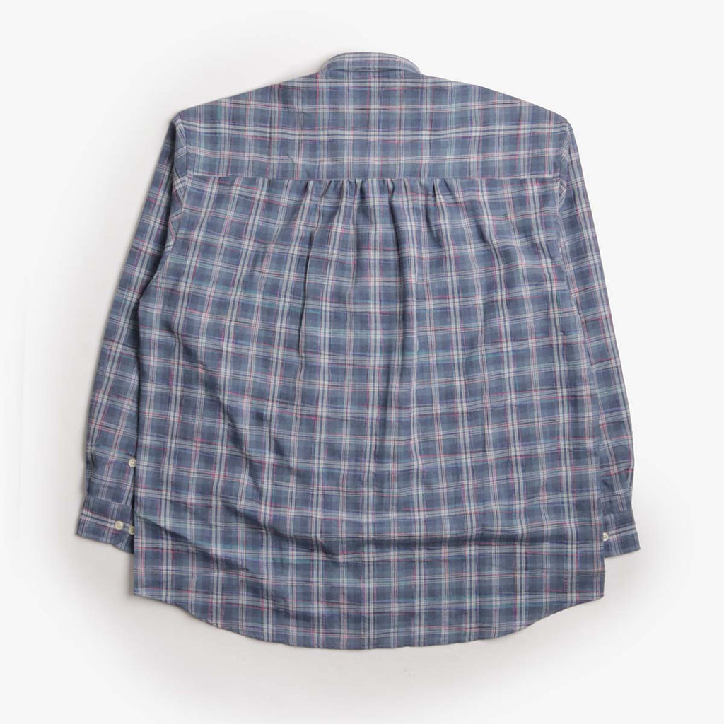 FrizmWORKS Uneven Check Shirt, Blue, Detail Shot 2