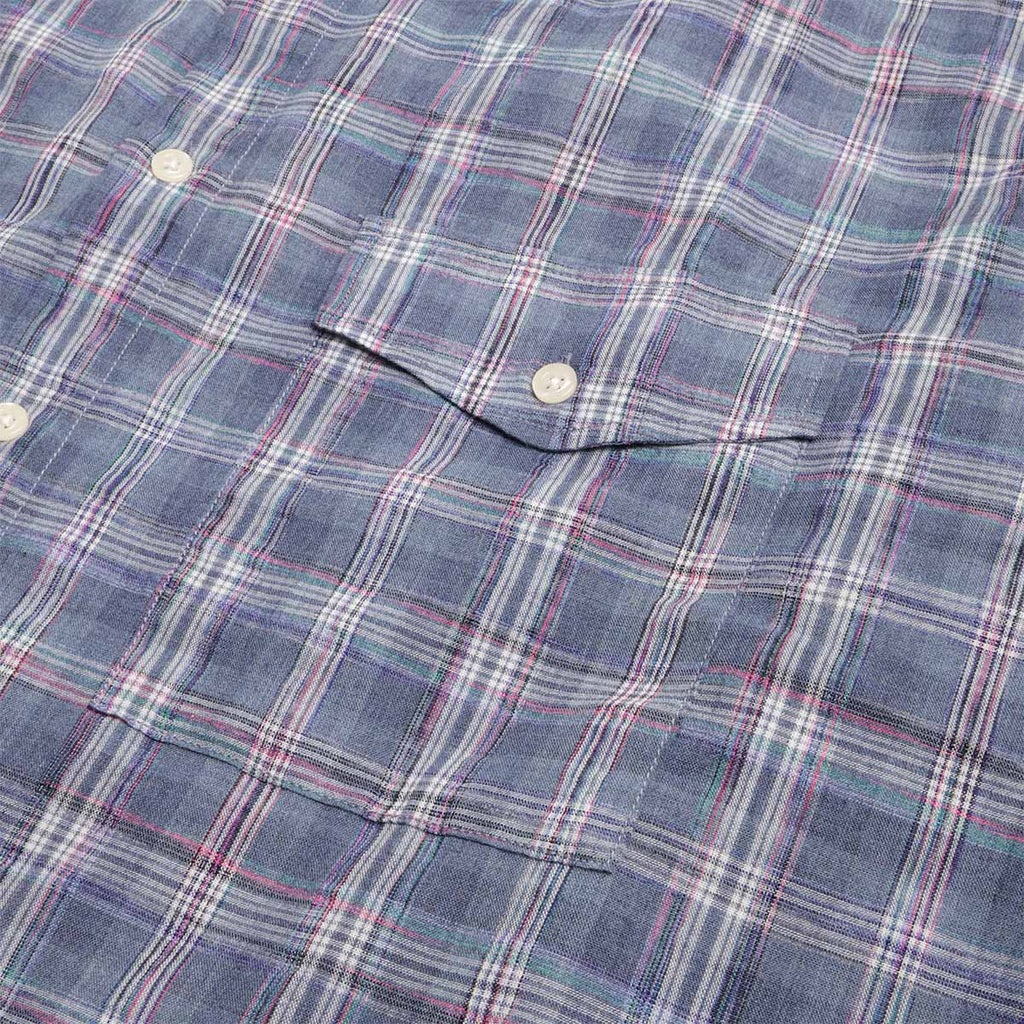 FrizmWORKS Uneven Check Shirt, Blue, Detail Shot 4