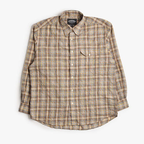 FrizmWORKS Uneven Check Shirt, Yellow, Detail Shot 1