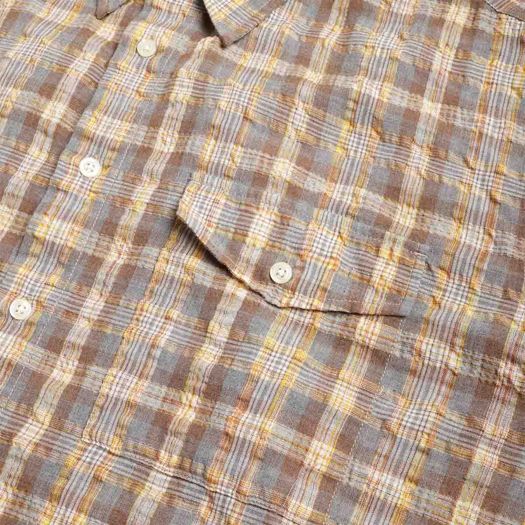 FrizmWORKS Uneven Check Shirt, Yellow, Detail Shot 3