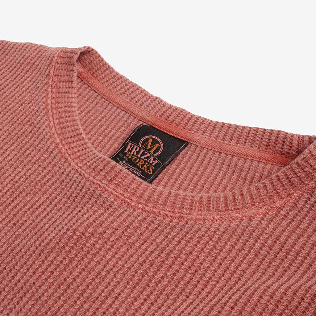 FrizmWORKS Pigment Dyeing Waffle Pocket T-Shirt, Pink, Detail Shot 2