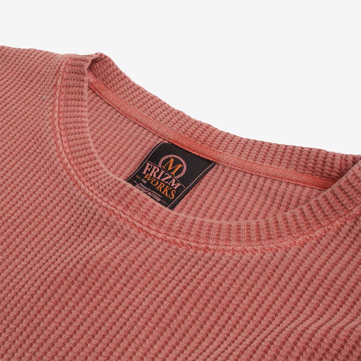 FrizmWORKS Pigment Dyeing Waffle Pocket T-Shirt, Pink, Detail Shot 2