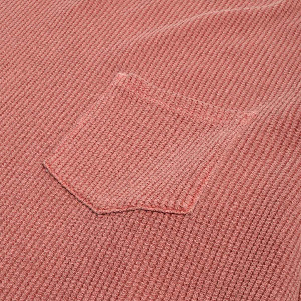 FrizmWORKS Pigment Dyeing Waffle Pocket T-Shirt, Pink, Detail Shot 3