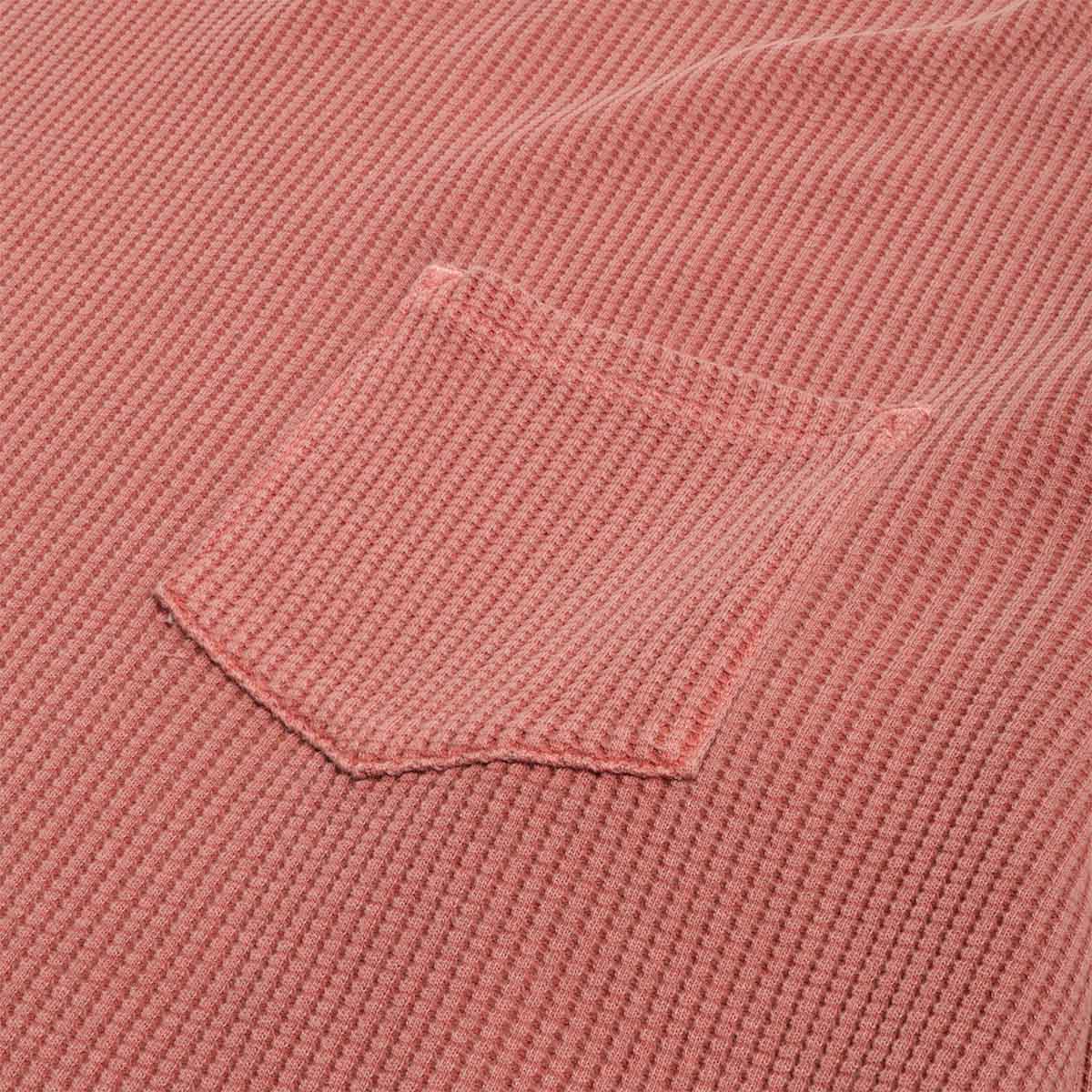 FrizmWORKS Pigment Dyeing Waffle Pocket T-Shirt, Pink, Detail Shot 3