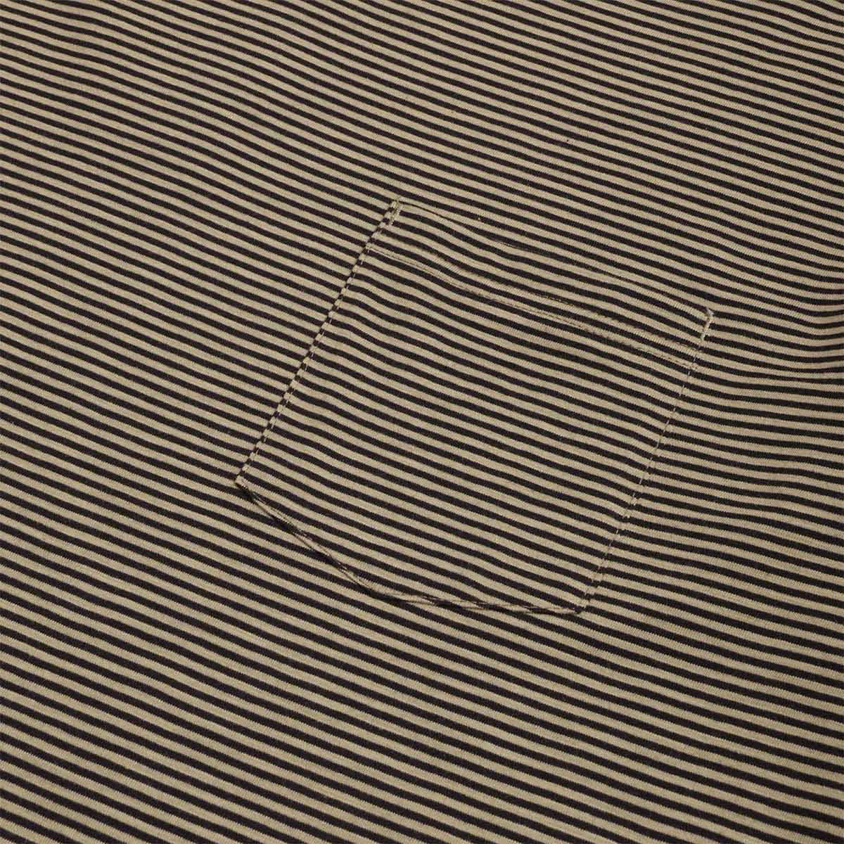 FrizmWORKS Thin Stripe Half T-Shirt, Olive, Detail Shot 3