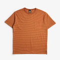 FrizmWORKS Thin Stripe Half T-Shirt, Brick, Detail Shot 1