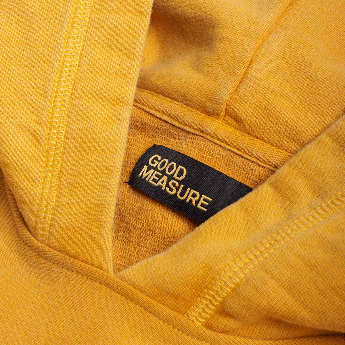 Good Measure M-20 Heavyweight Hooded Sweatshirt, Mellow Yellow, Detail Shot 3