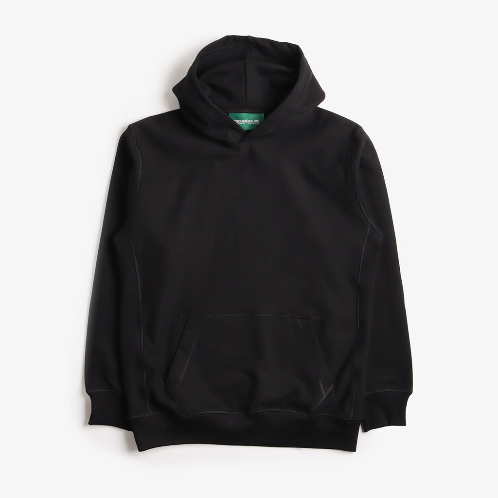 Good Measure M-20 Heavyweight Hooded Sweatshirt, Black, Detail Shot 1