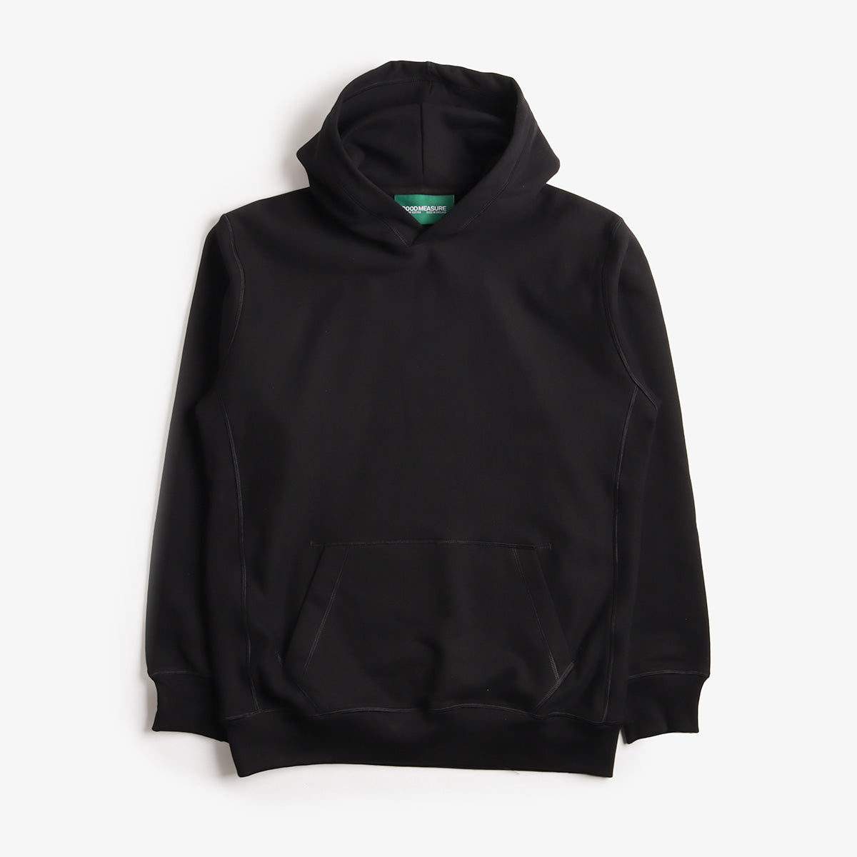 Good Measure M-20 Heavyweight Hooded Sweatshirt, Black, Detail Shot 1