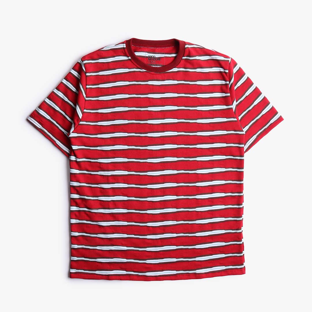 Good Measure M-4 Dead Stock Vintage Surf Tee, Red White, Detail Shot 1