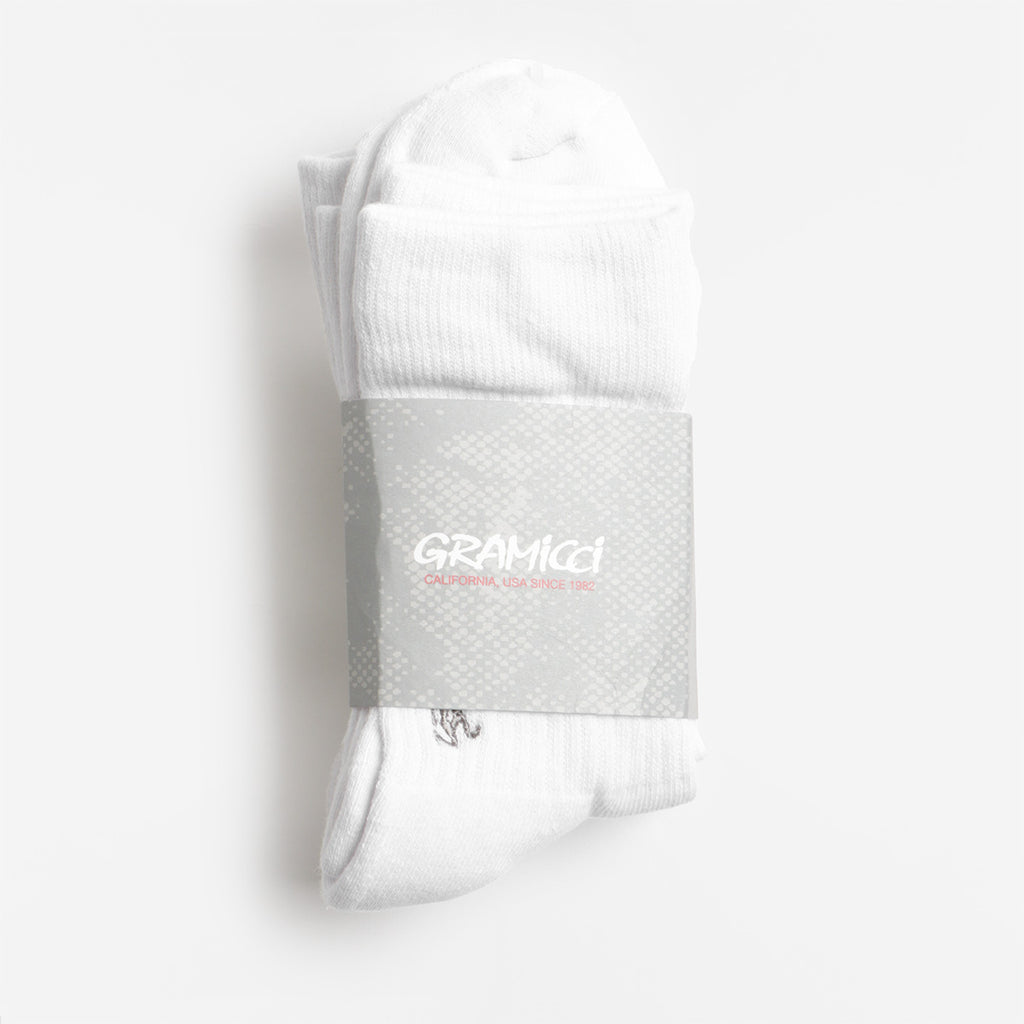 Gramicci Basic Crew Socks, White, Detail Shot 1