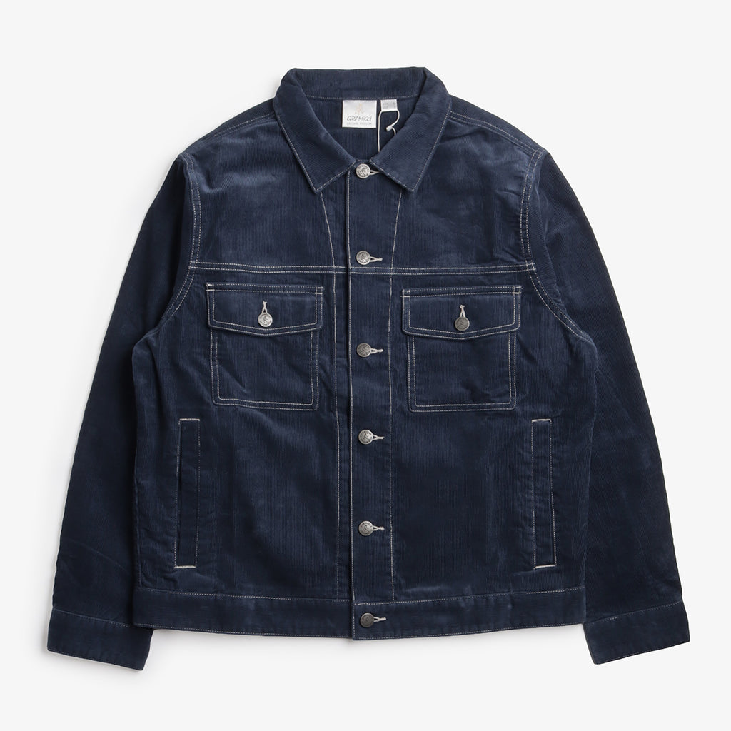 Gramicci Corduroy Trucker Jacket, Navy, Detail Shot 1