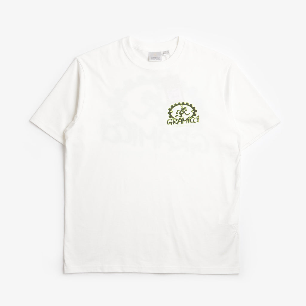 Gramicci Equipped For Dirt T-Shirt, White, Detail Shot 1