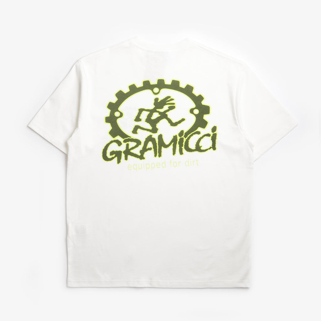 Gramicci Equipped For Dirt T-Shirt, White, Detail Shot 2