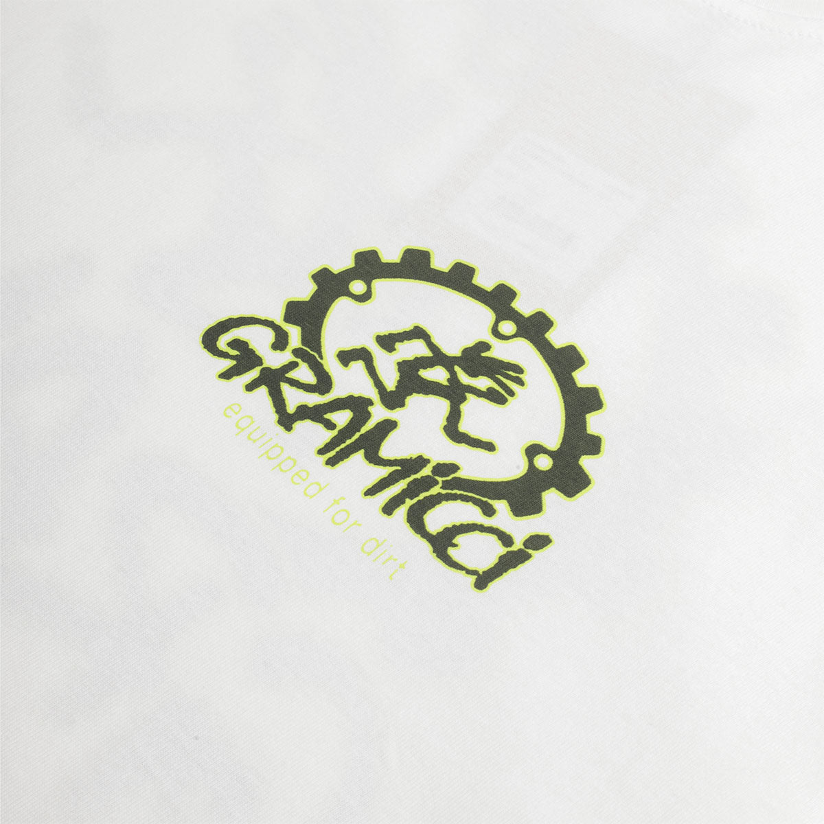 Gramicci Equipped For Dirt T-Shirt, White, Detail Shot 3