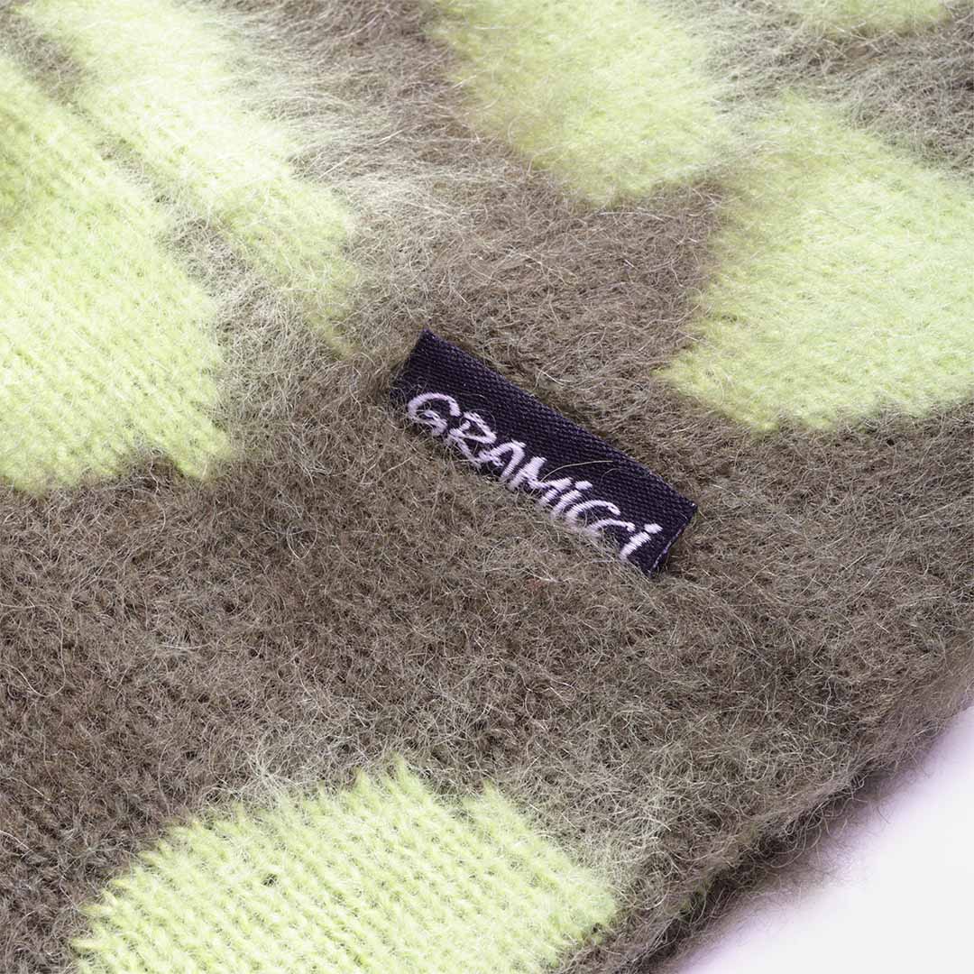 Gramicci Mohair Burly Runningman Beanie, Chartreuse, Detail Shot 3