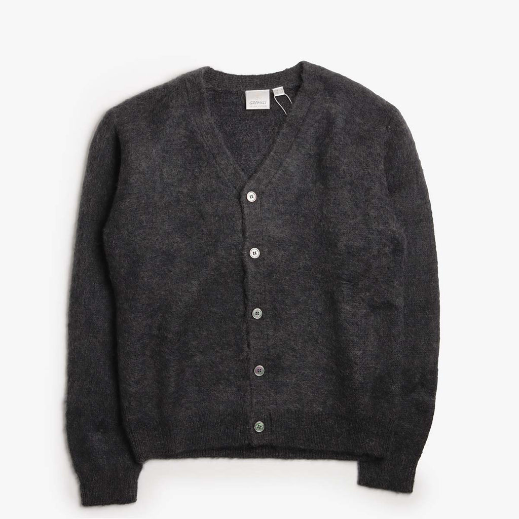 Gramicci Mohair Cardigan, Charcoal, Detail Shot 1