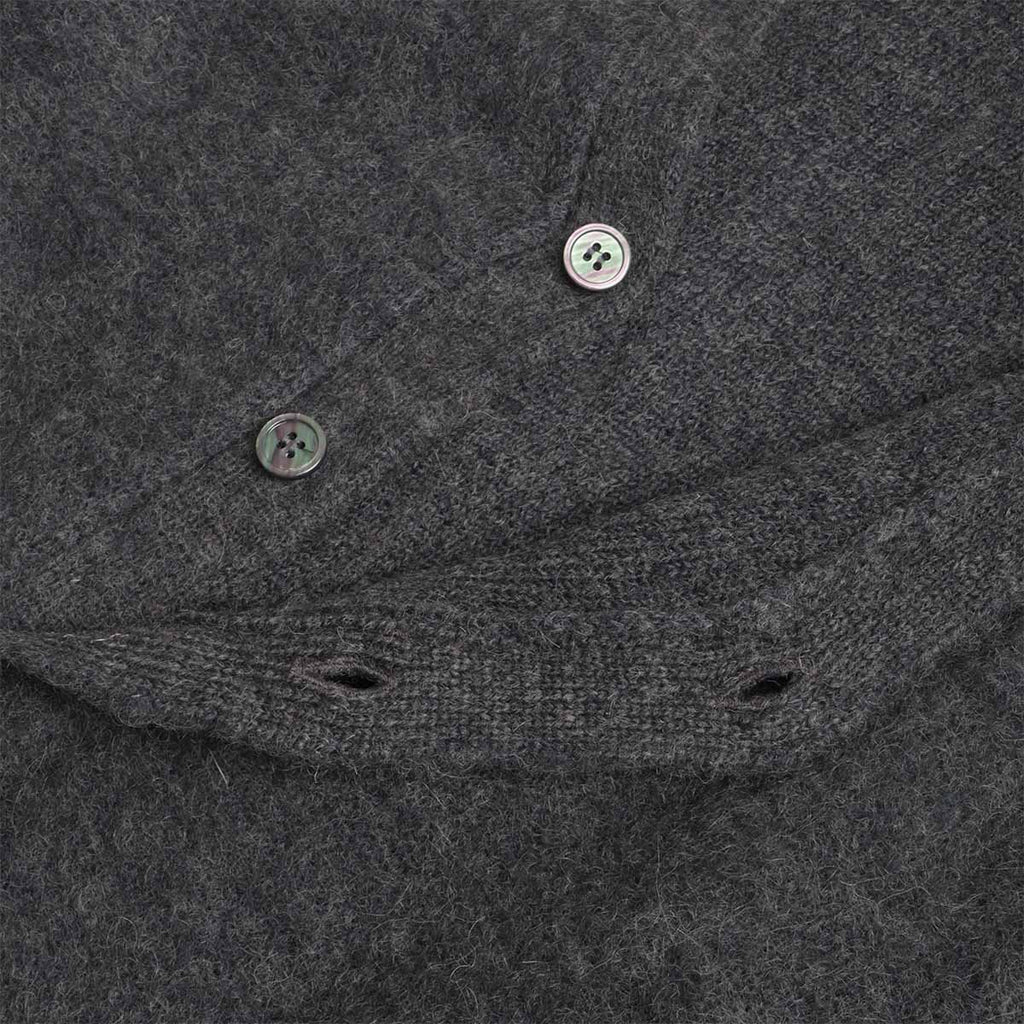 Gramicci Mohair Cardigan, Charcoal, Detail Shot 4