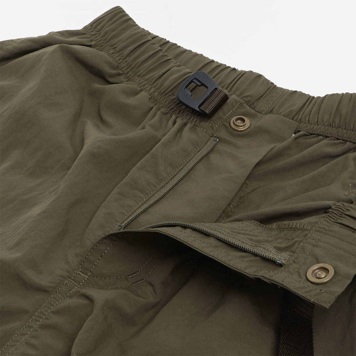 Gramicci Nylon Loose Shorts, Deep Olive, Detail Shot 2