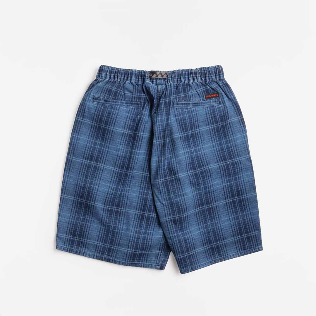 Gramicci O.G. Denim Lagoon Shorts, Indigo Checkered Plaid, Detail Shot 4