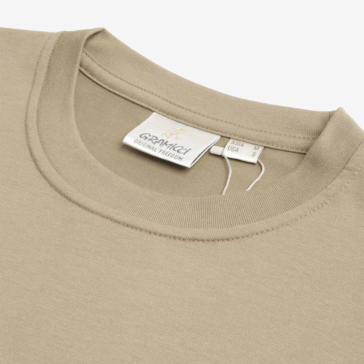 Gramicci One Point Logo T-Shirt, Khaki, Detail Shot 3