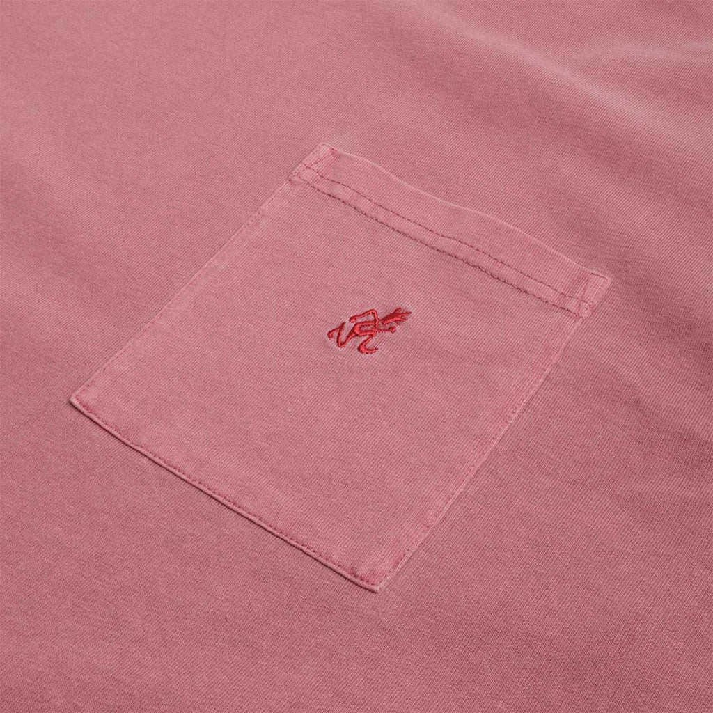 Gramicci One Point Pigment Dyed T-Shirt, Red Pigment, Detail Shot 3