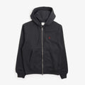 Gramicci One Point Zip Hooded Sweatshirt in Vintage Black, front view