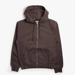 thumbnail Gramicci One Point Zip Hoodie, Deep Brown, Detail Shot 1