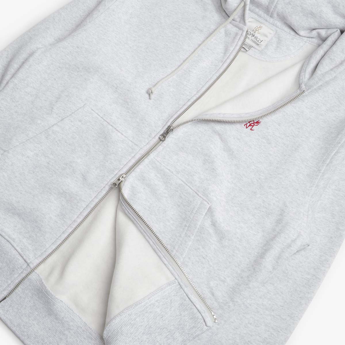 Gramicci One Point Zip Hoodie, Heather Ash, Detail Shot 3