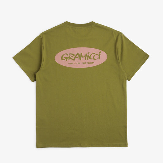 Gramicci Original Freedom Oval T-Shirt, Pistachio, Detail Shot 1
