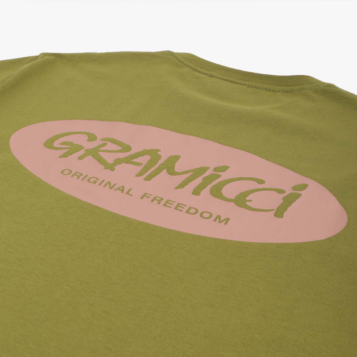Gramicci Original Freedom Oval T-Shirt, Pistachio, Detail Shot 4