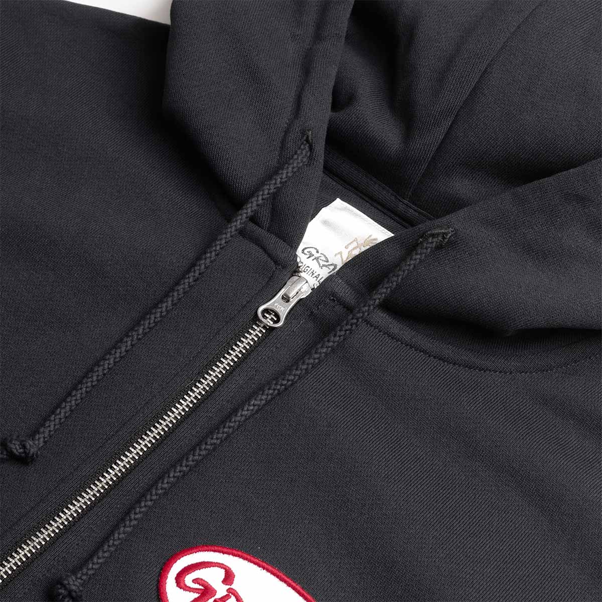 main Gramicci Oval Patch Zip Hoodie, Vintage Black, Detail Shot 4