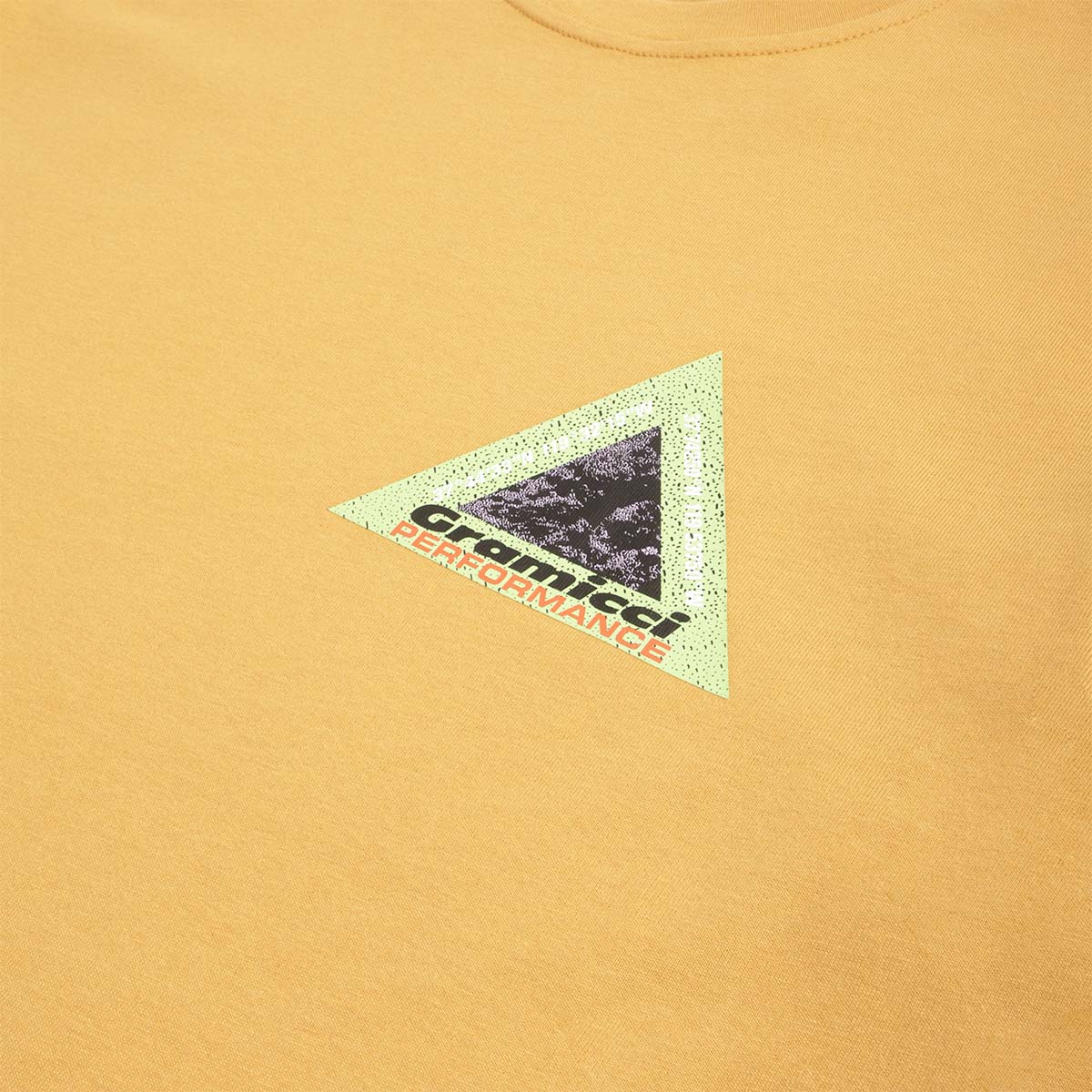 Gramicci Performance T-Shirt, Mustard, Detail Shot 3