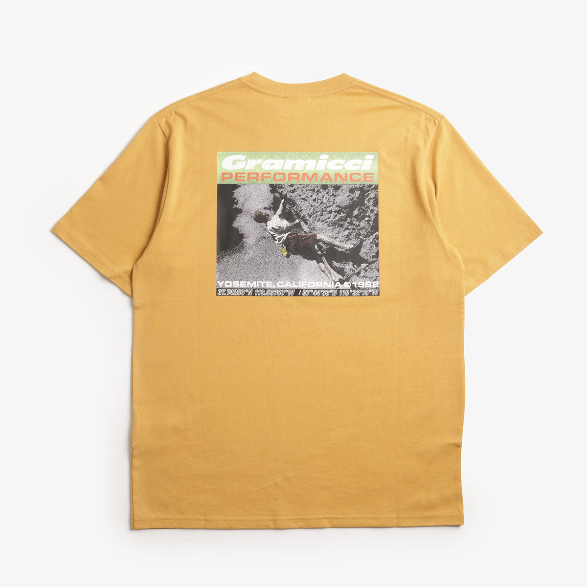 Gramicci Performance T-Shirt, Mustard, Detail Shot 1