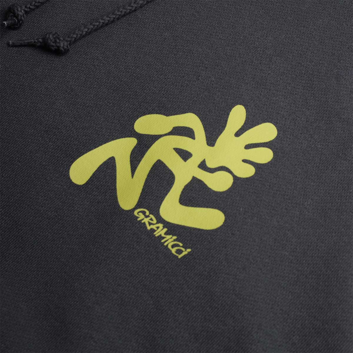 main Gramicci Running Man Hoodie, Vintage Black, Detail Shot 3