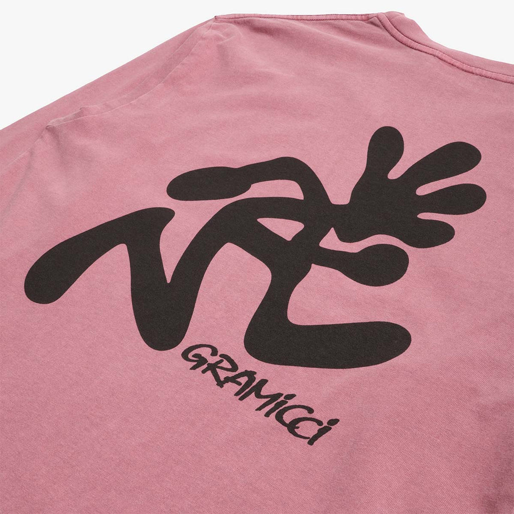 Gramicci Running Man Long Sleeve T-Shirt, Red Pigment, Detail Shot 4