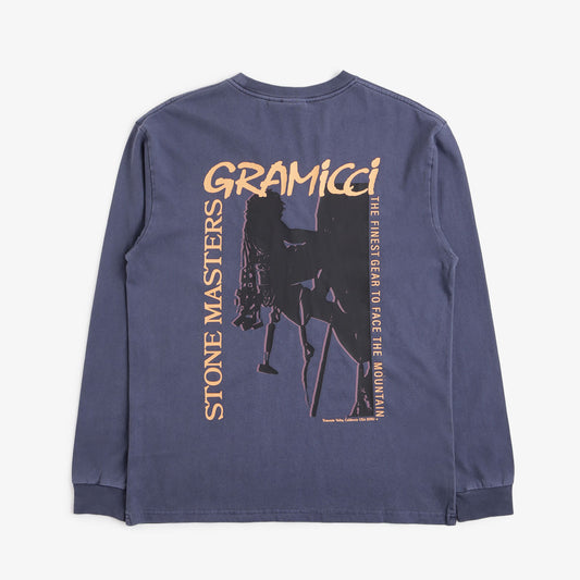 Gramicci Stone Masters Long Sleeve T-Shirt, Navy Pigment, Detail Shot 1