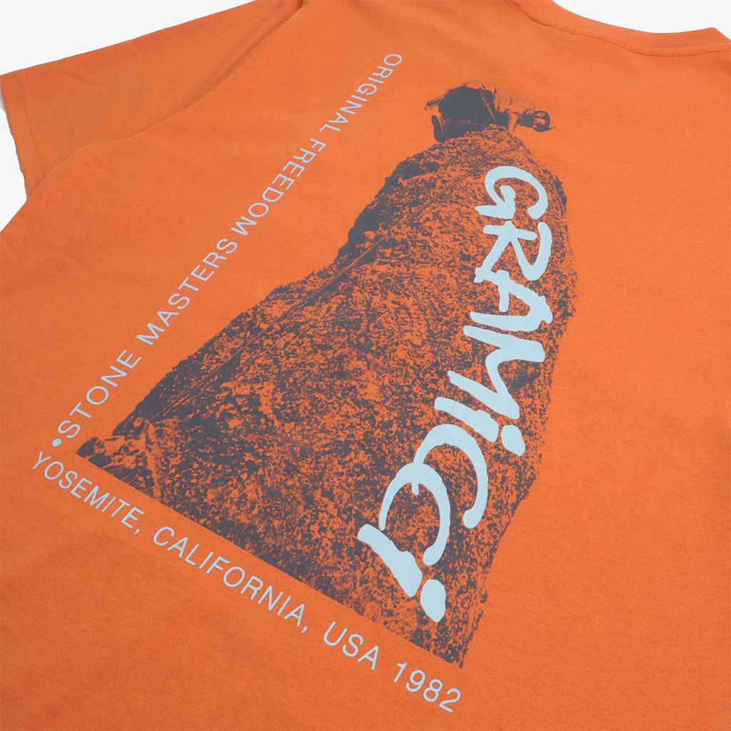 Gramicci Stonemasters T-Shirt, Burnt Orange, Detail Shot 3