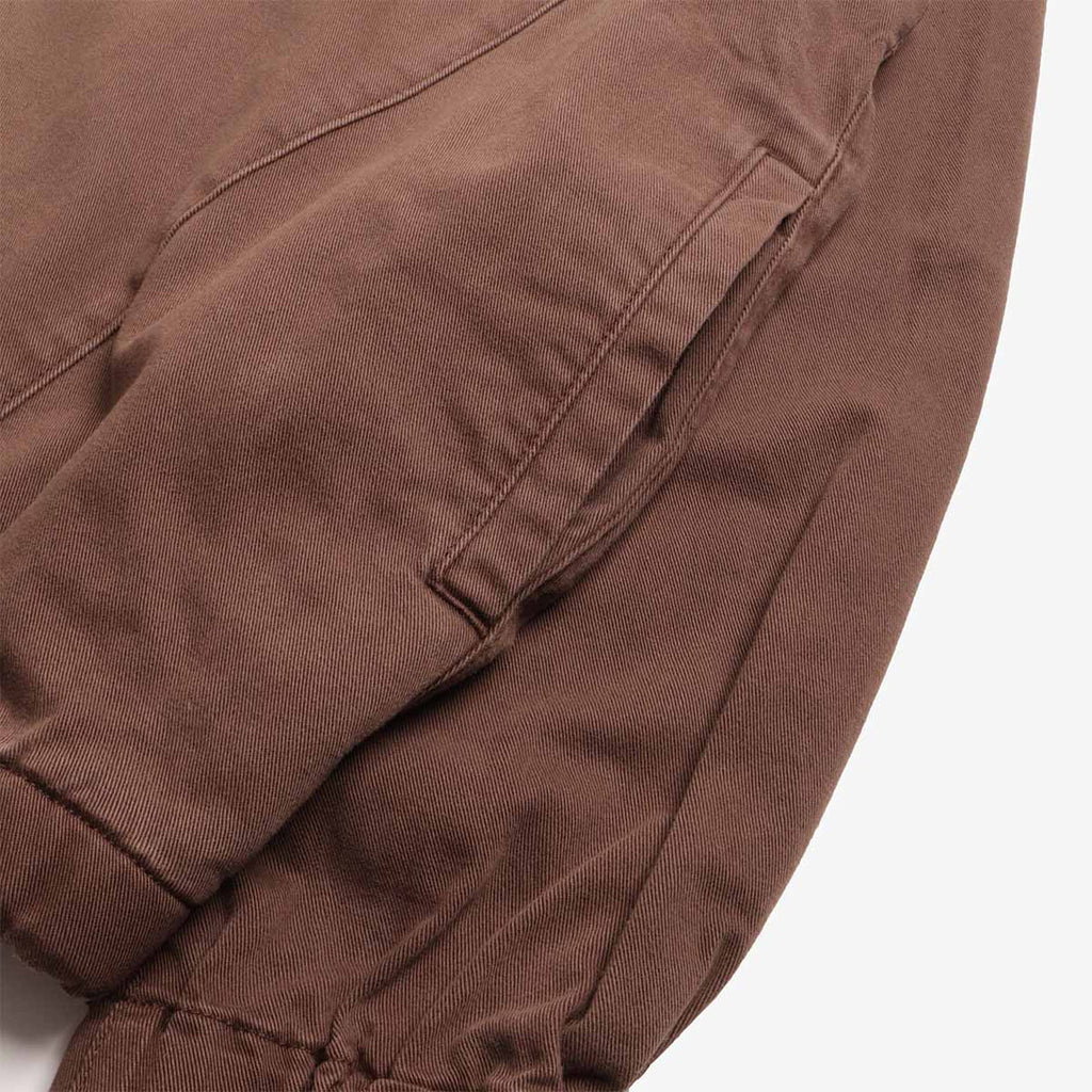Sleeve and cuff detail on brown pigment twill, Gramicci jacket