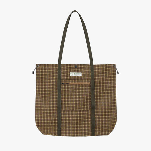Gramicci Utility Tote Bag in Brown Check, front view