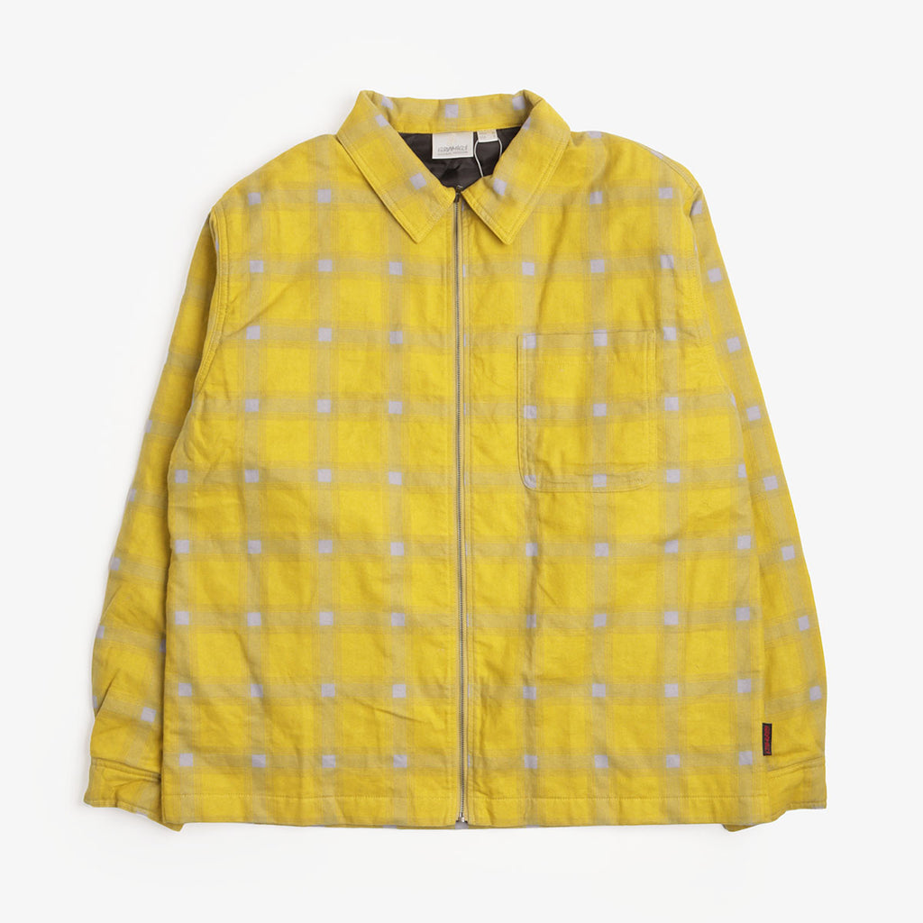 Gramicci Zip-Up Insulated Flannel Shirt in Mojito Shadow Plaid, front view