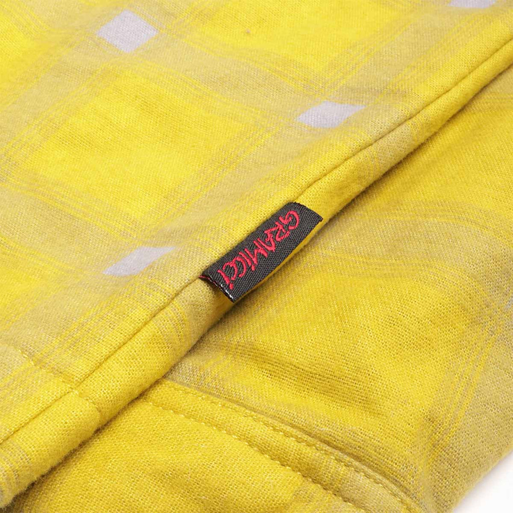 Red Gramicci hem tab on mojito plaid flannel