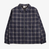 Gramicci Zip-Up Insulated Flannel Shirt - Navy Shadow Plaid