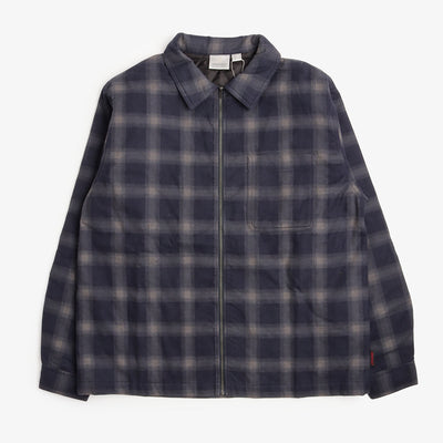 Gramicci Zip-Up Insulated Flannel Shirt - Navy Shadow Plaid