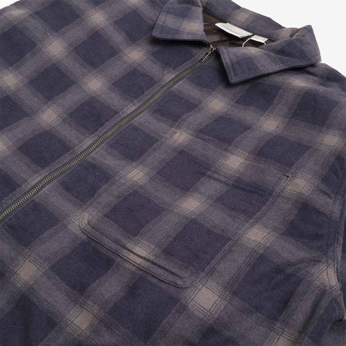 Chest pocket and zip detail, Gramicci insulated flannel shirt