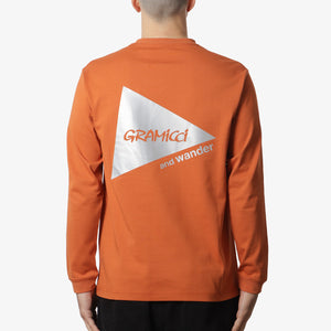 T-shirt à manches longues imprimé au dos Gramicci x And Wander - Orange