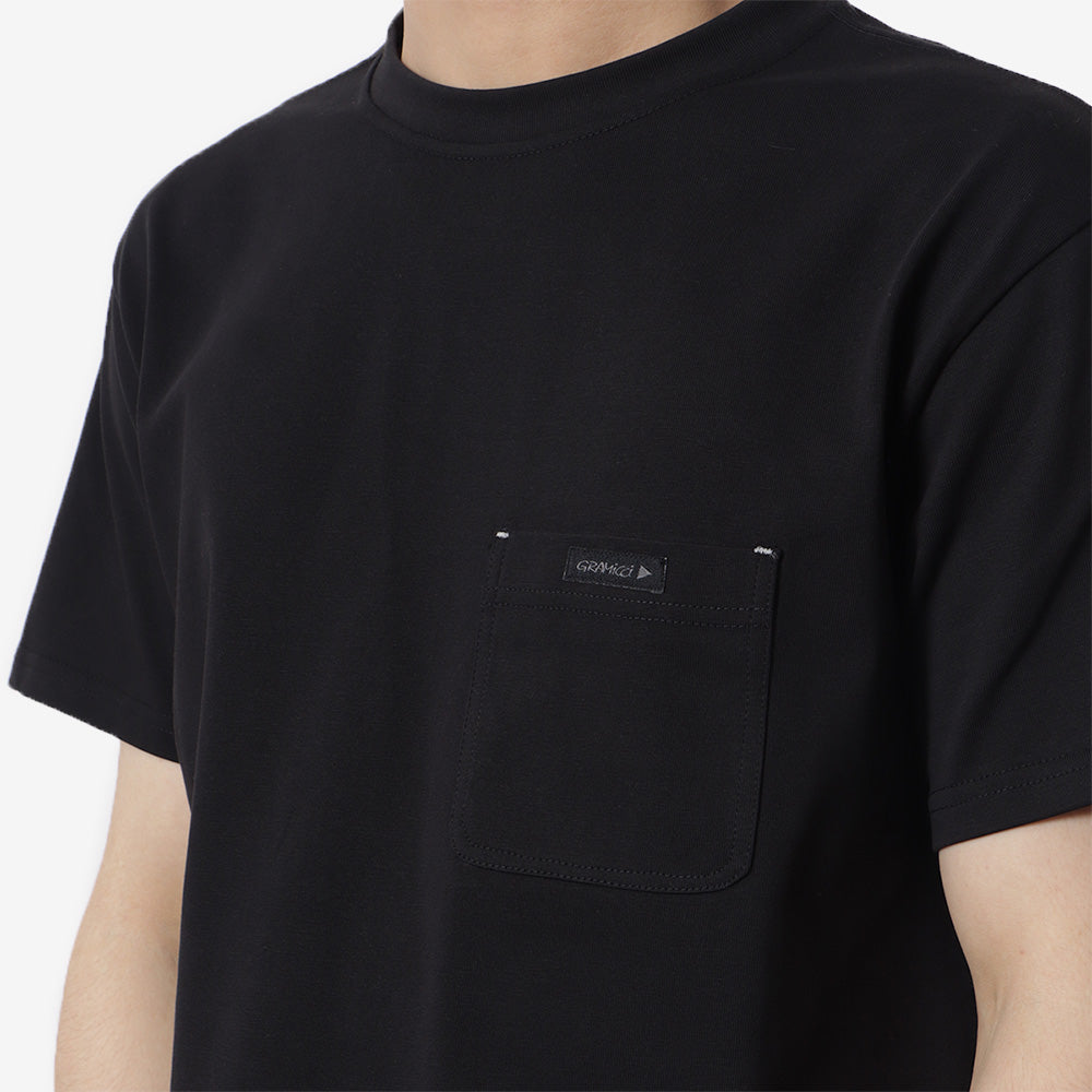Gramicci x And Wander Backprint T-Shirt, Black, Detail Shot 2